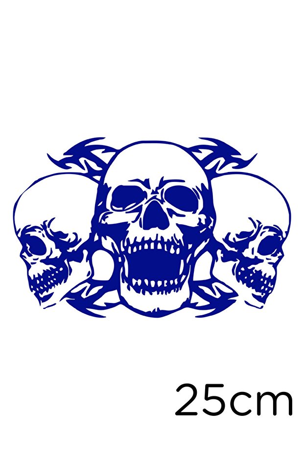 ملصق برؤوس جافة بنمط زومبي - 25 سم باللون الأزرق الداكن - 1