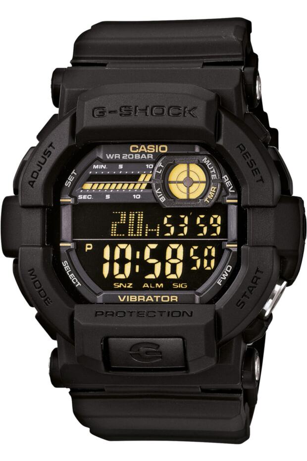 Men's Black Round Wristwatch Gd-350-1bdr