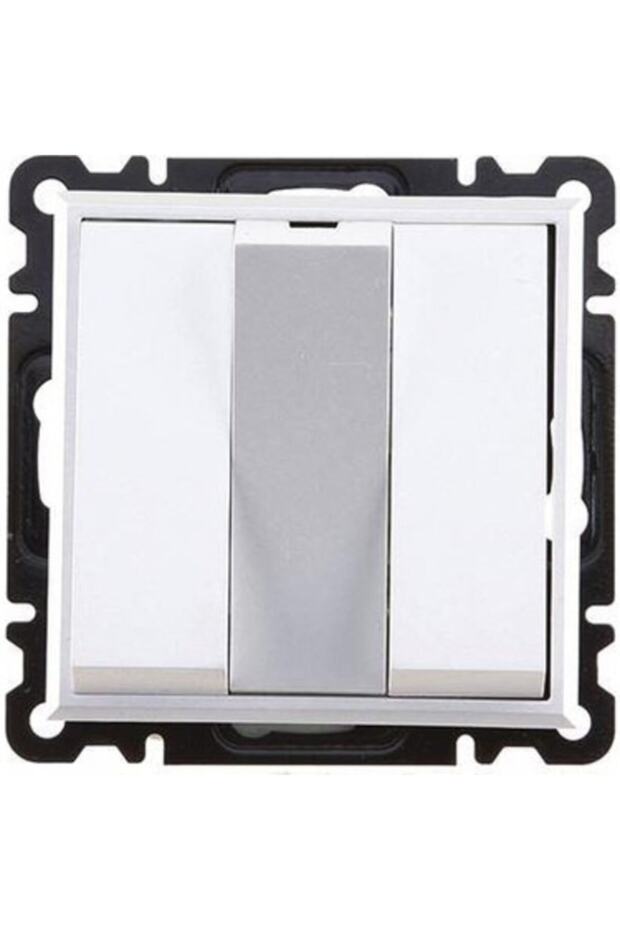 Defne White Triple Switch Frameless - 1