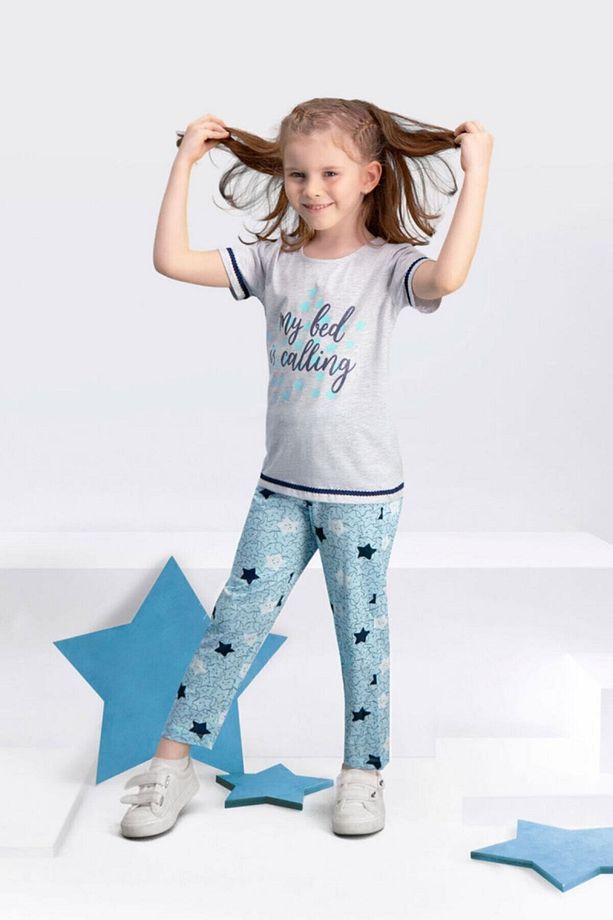 109-1 Kısa Kollu Kız Çocuk Pijama Takımı - 3