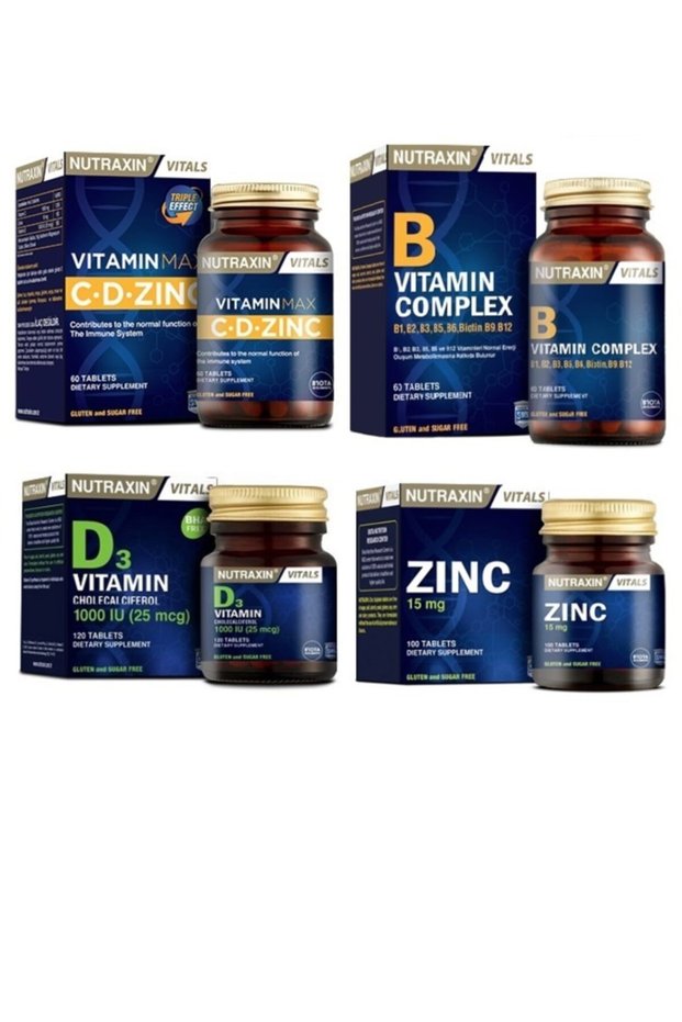 Vitamin Max 60 Tablets + Vitamin B 60 Tablets + Vitamin D3 120 Tablets + Zinc 100 Tablets