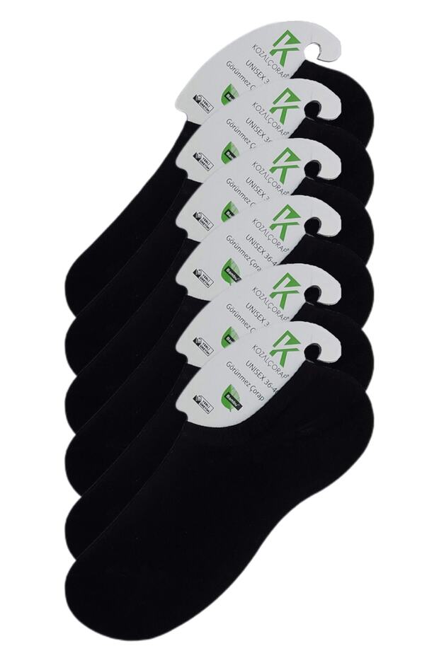 Set of 6 Unisex Seamless Black Bamboo Ballerina Socks