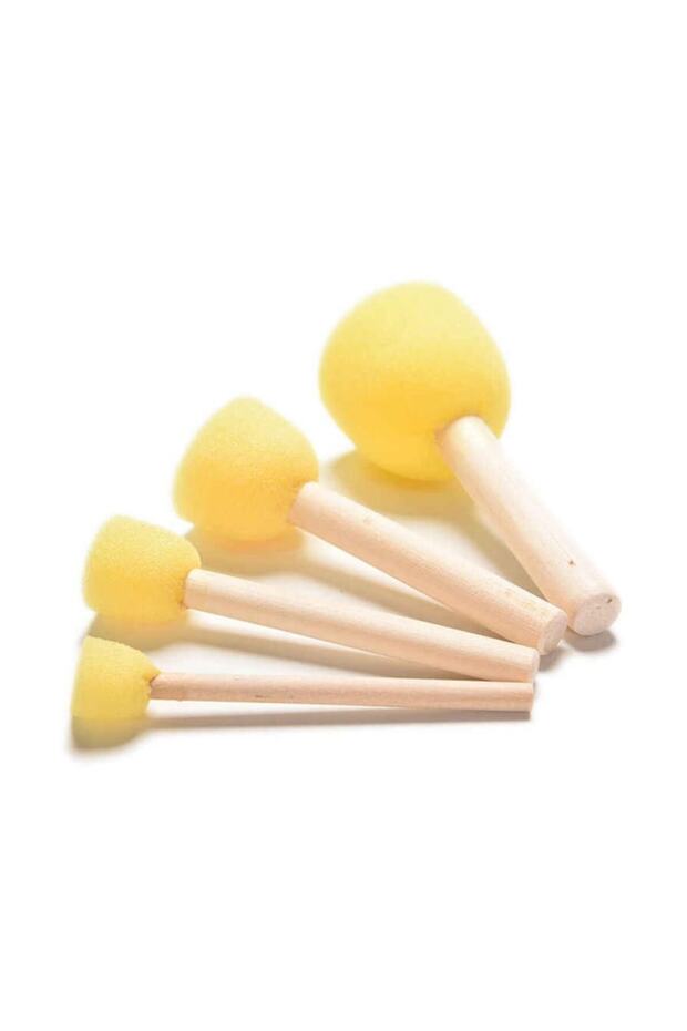 Ahşap Saplı Sarı Sünger Set - 1