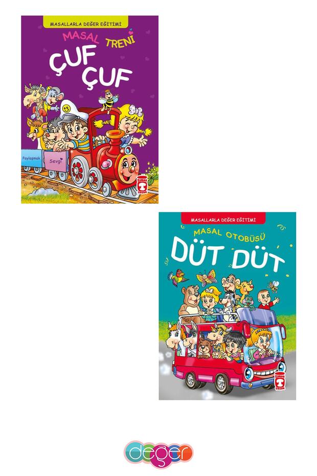 Fairy Tale Bus Düt Düt - Fairy Tale Train Çuf Çuf 2-Piece Children's Fairy Tale Set (5-9 Years) - Preschool - Value