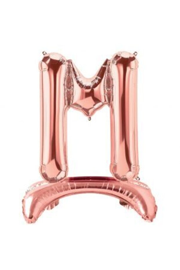 Standing Rose Gold M Letter Foil Balloon