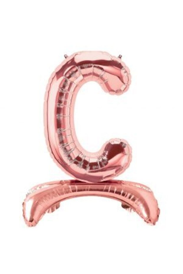 Standing Rose Gold Letter C Foil Balloon