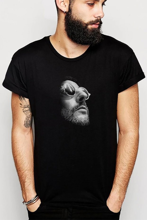 Leon The Professional 12 Printed Black Men's Knitted T-shirt T-shirt T-shirt