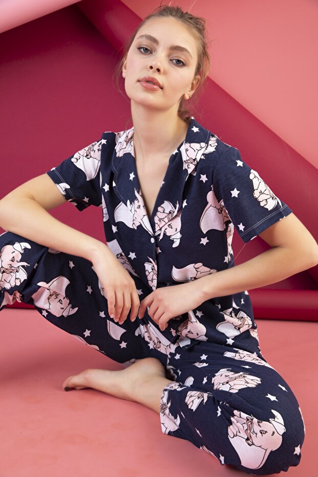 طقم بيجامة مريح بأزرار - 2