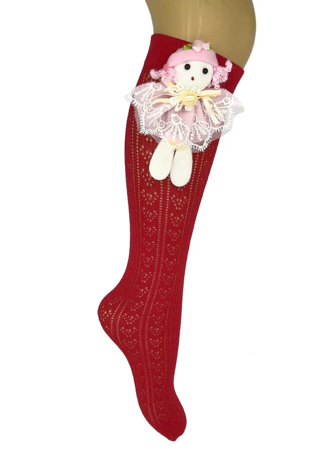 Children's Red Orietta Baby Knee Socks with Accessories
