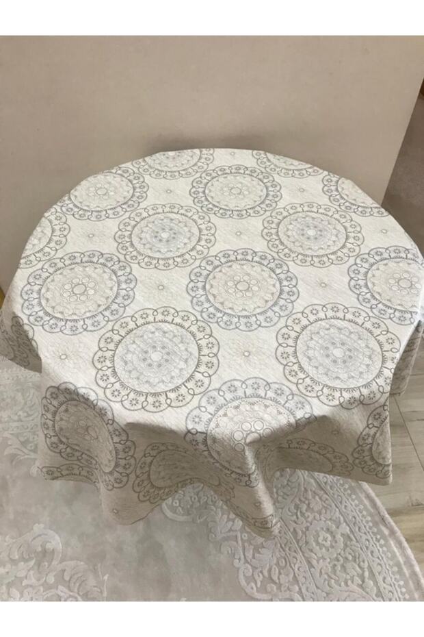 Lined Erasable PVC Round Tablecloth 140cm