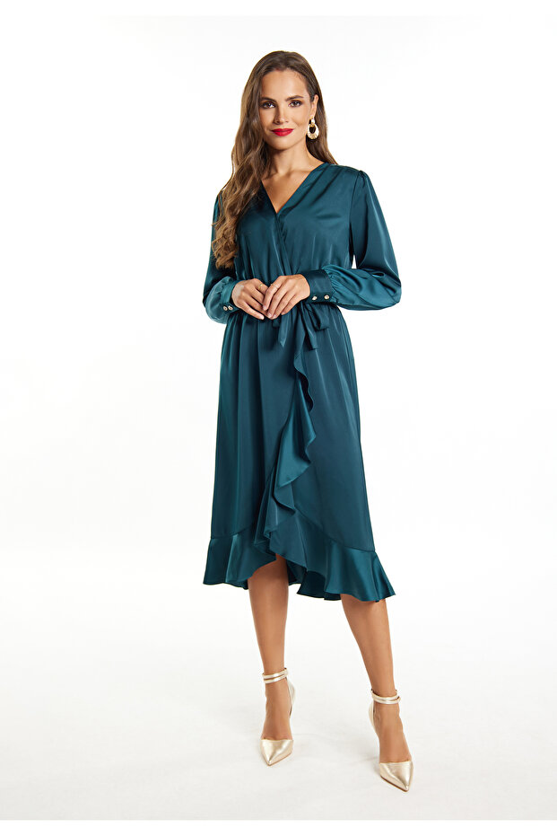 Midi Langarmkleid - 2