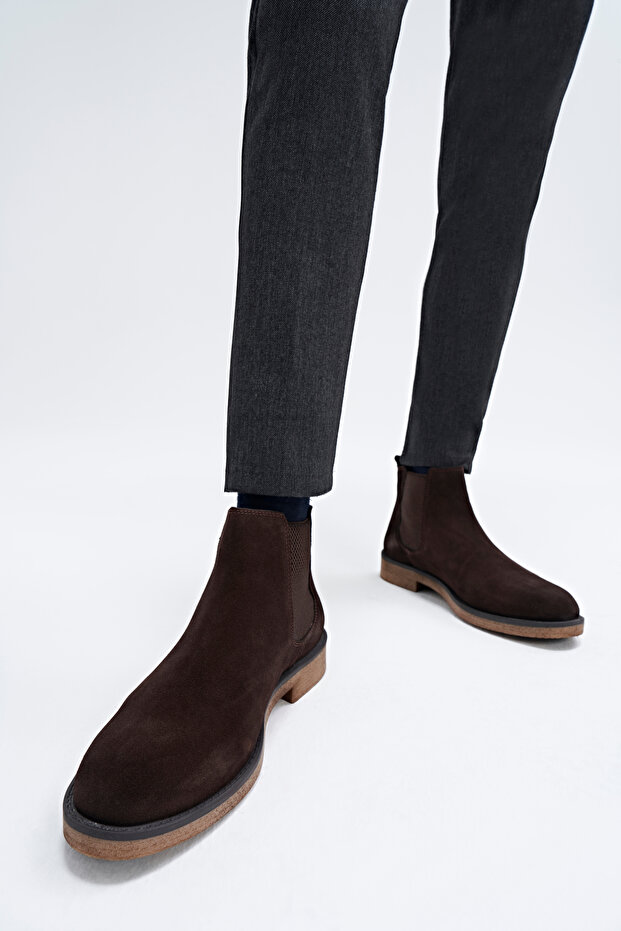 Genuine Leather Brown Men's Casual Boots