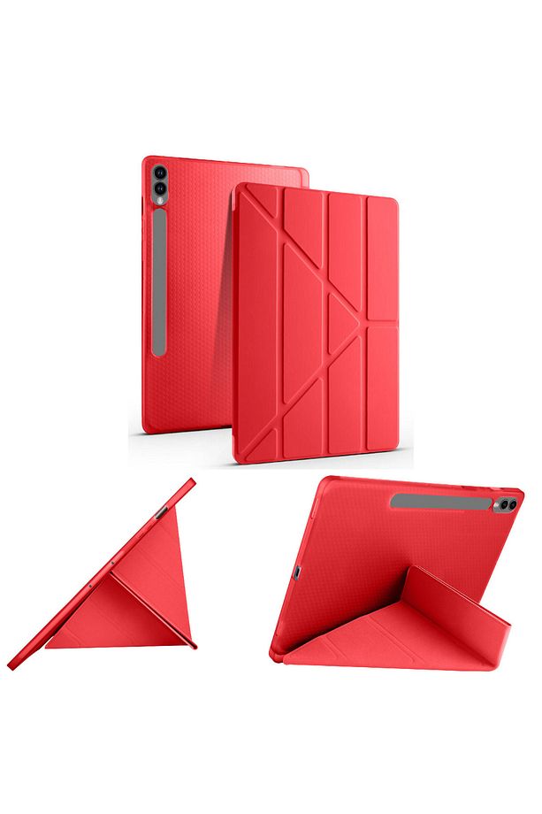 Samsung Galaxy Tab S9 Plus / Tab S9 FE Plus Uyumlu Kılıf Kalem Bölmeli Smart Standlı Yumuşak Kapak - 1
