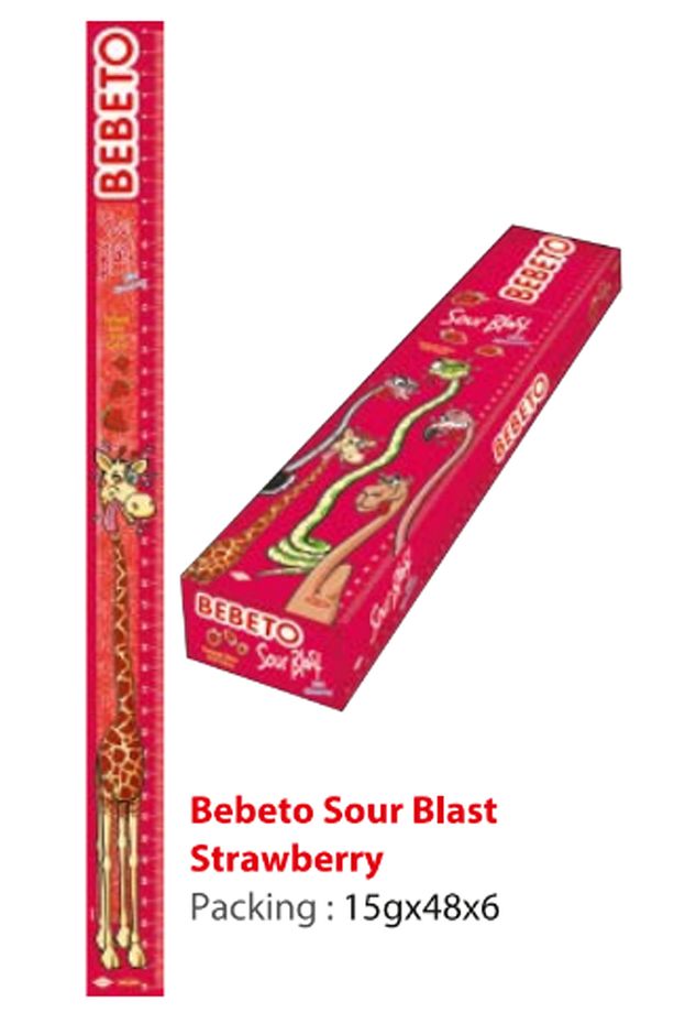 Sour Blast %50 Daha Uzun Jelibon 48 Adet Çilek - 1