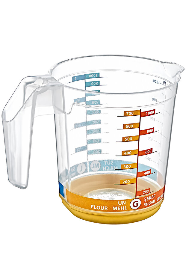 Midi Ölçü Kabı 1000 ml Ölçme Kabı (SU-SÜT-ŞEKER-UN ÖLÇEKLİ) - 1