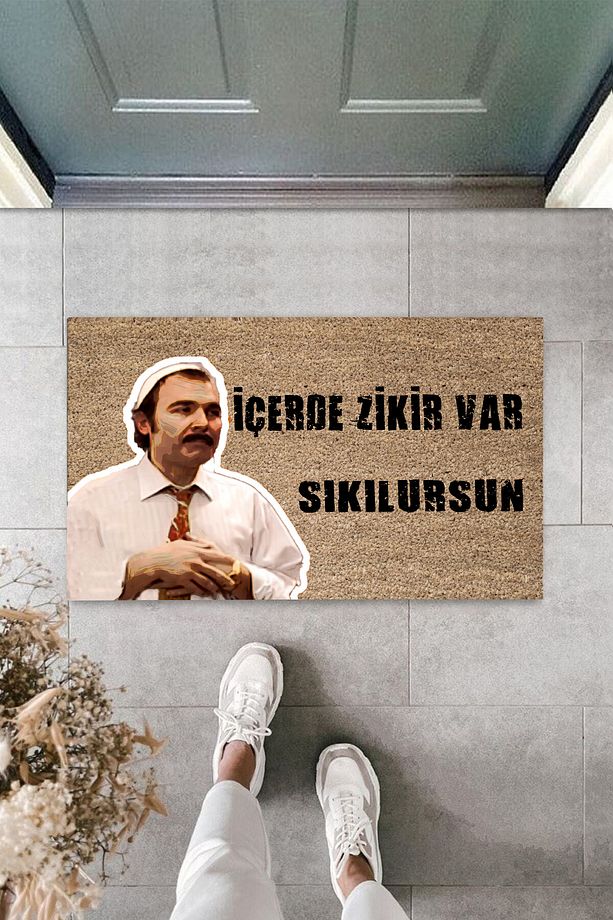 ANKAMODAHOME Avrupa Yakası İçerde Zikir Var Sıkılursun Burhan Altıntop Desen KAPI ÖNÜ PASPASI - 1