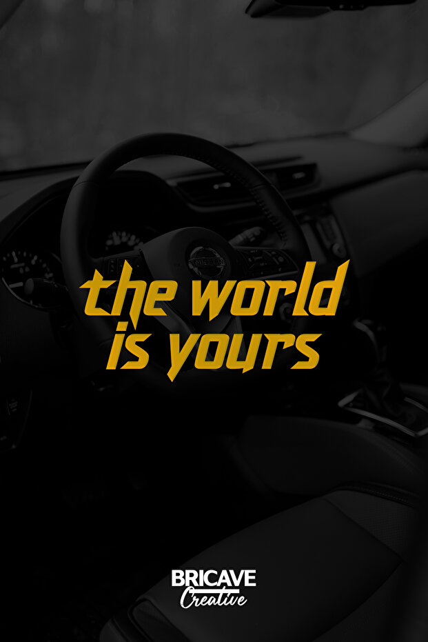 The World is Yours Motivation JDM Car-Motorcycle Windshield Label Sticker 19x9cm