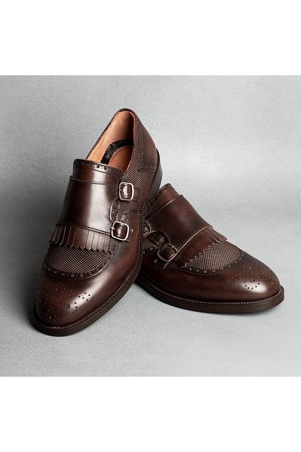 Lhotse Microlight Taban Çift Tokalı Hakiki Deri Erkek Klasik Ayakkabı, Monkstrap, Loafer Kahve - 8