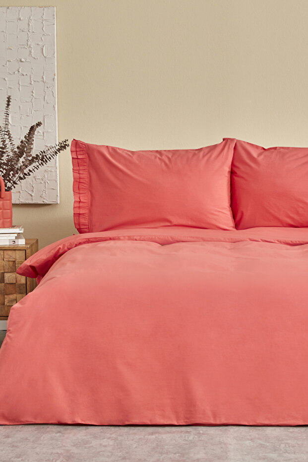 Denim Azur Single Duvet Cover Set Red