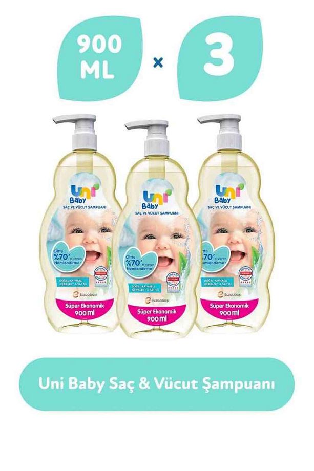 UNİ BABY ŞAMPUAN 900 ML X3 - 1