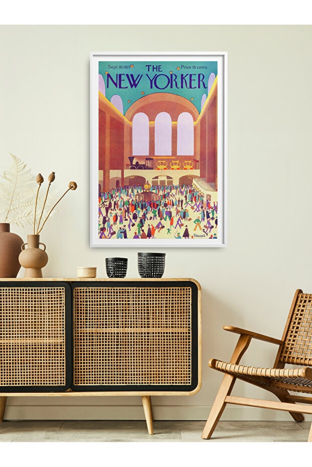 Single Framed New Yorker Serial Painting Modern Art Poster Painting Tk/298