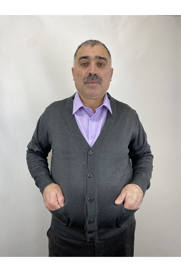 Erkek Orta Yaş Ve Üzeri Ince Yün Akrilik Triko Örgü Düğmeli Baba Hırka - 3