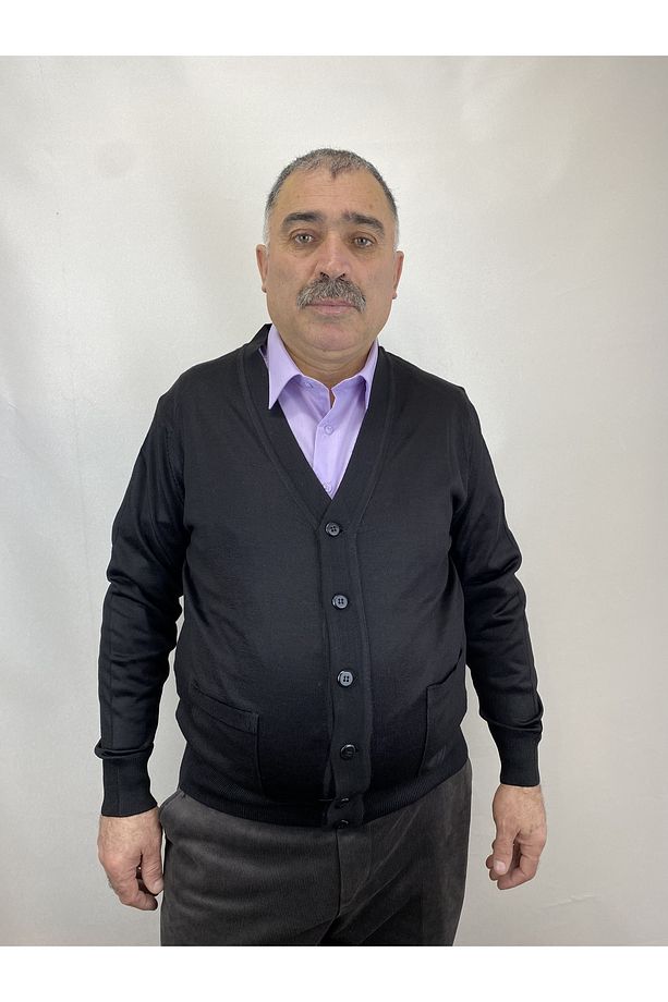 Erkek Orta Yaş Ve Üzeri Ince Yün Akrilik Triko Örgü Düğmeli Baba Hırka - 1