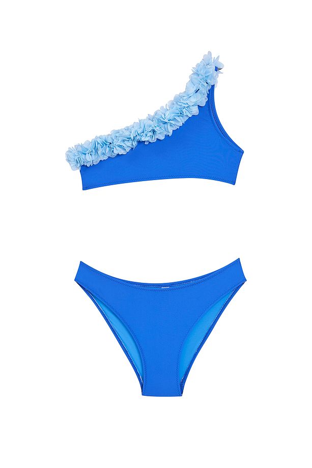 Kız Çocuk Tek Omuz Güllü Bikini - 1