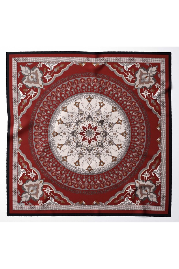 Large Size Silky Sura Rayon Scarf - Burgundy - 120 X 120 cm