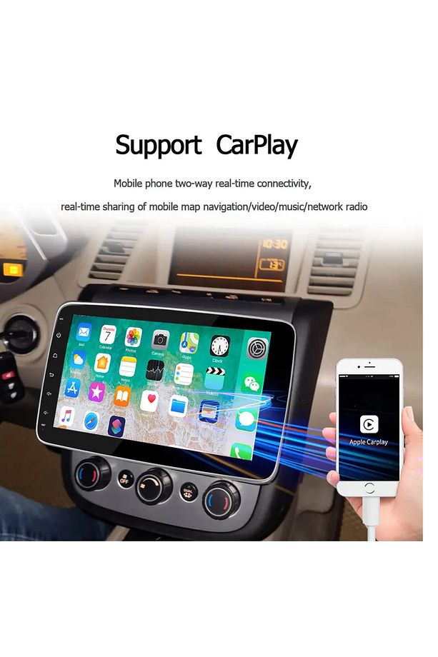Android Tek Din 10 Inch Car Play Özellikli Universal Multimedya Teyp kamera hediye 2 Gb Ram 32gb - 2