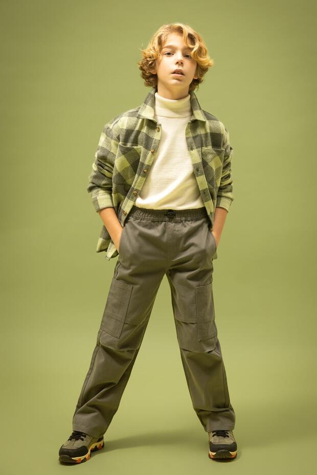 Boy's Wide Leg Standard Leg Gabardine Trousers B4287A823Wn
