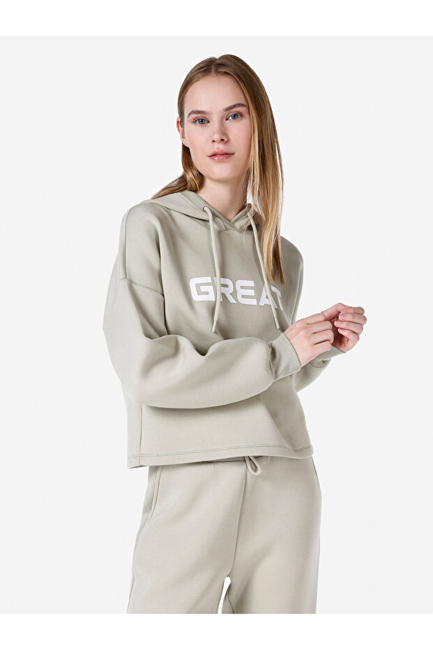 Yeşil Kadın Sweatshirt - 1