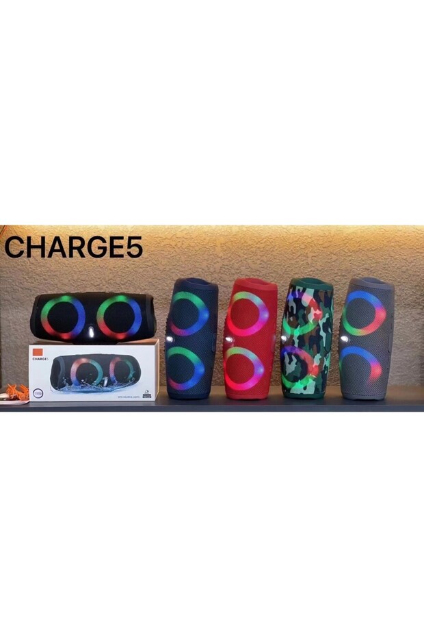 Charge 5 RGB Led Işıklı Su Geçirmez Taşınabilir Bluetooth Hoparlör - 4