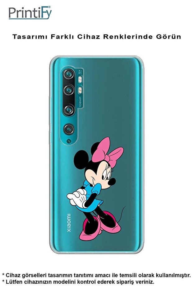 Redmi A2 Plus Kamera Korumalı Kapak Minnie Mouse Tasarımlı Şeffaf Silikon - 5