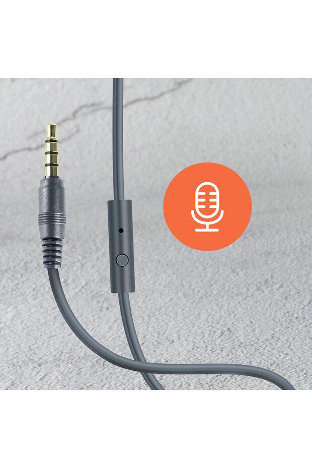 DJ'ler ve Müzik Yapımcıları için 3.5mm ve 6.35mm Çift Aux Girişli Space Gray Profesyonel DJ Kulaklık - 6