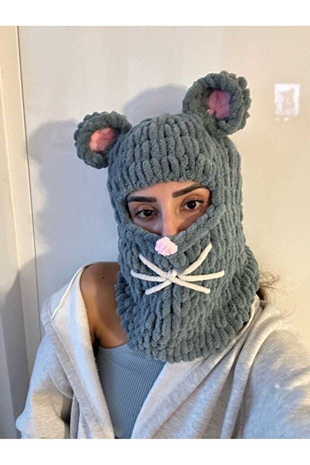 Örgü Kedi balaclava Kar Maskesi - 1