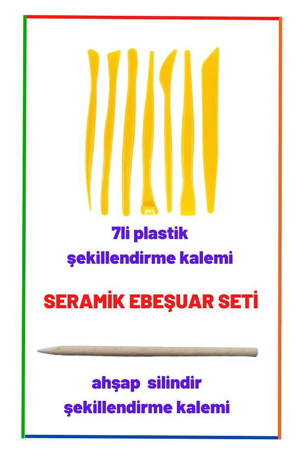 Seramik Hamuru Kil Çamuru Şekillendirme Ebeşuar Modelleme Modelaj Seti - 1