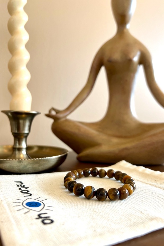Tiger Eye Natural Stone Bracelet (Sacral Chakra)