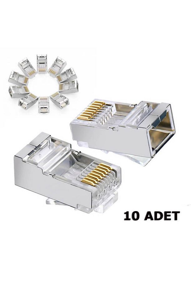 Cat6 Metal Rj45 Jack Konnektör Uç Lan Ethernet Jak - 10 Adet - 1