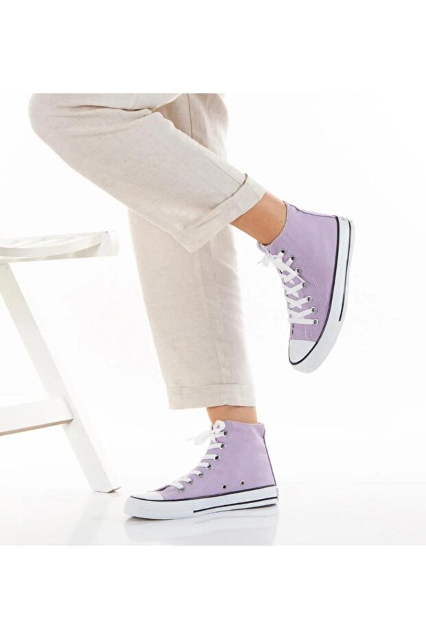 Unisex Long Lilac linen sneakers
