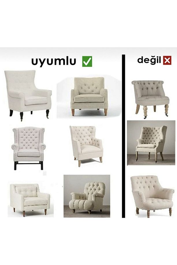 Jakarli Tekli Koltuk Örtüsü Berjer Koltuk Kılıfı - 3