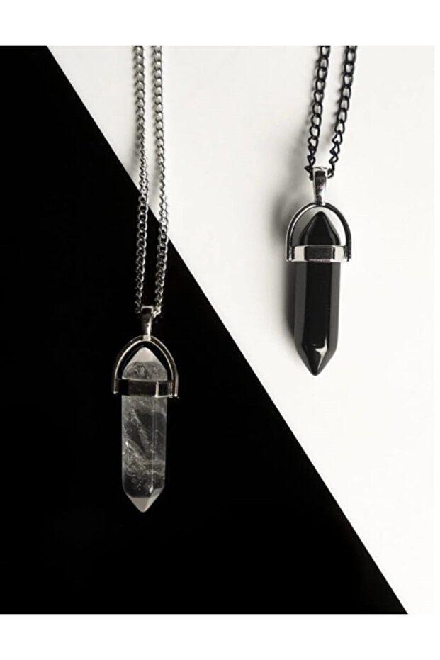 LOVE NECKLACE ONYX&CRYSTALCUVARS