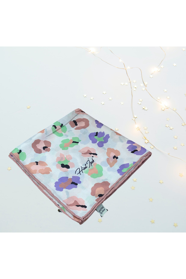 Non-slip soft cotton flower scarf - 1