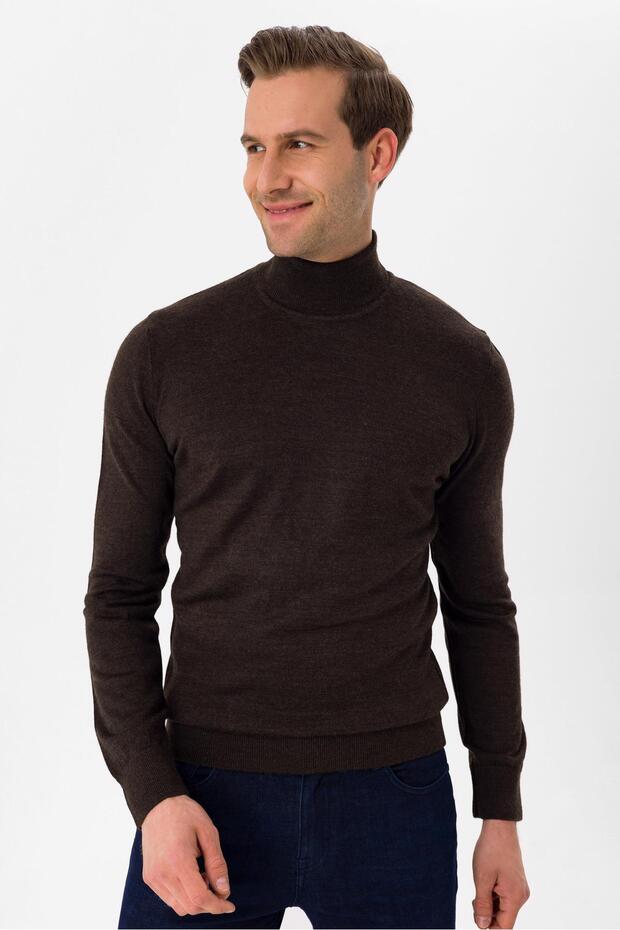 Balıkçı Yaka Regular Düz Triko - 2