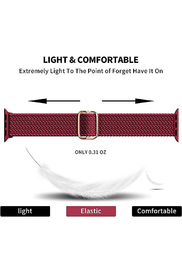 Apple Watch Uyumlu 38mm 40mm 41mm 2 ADET SET 1/2/3/4/5/6/se/7/8/9 Kordon Loop Örgülü Kordon - 6