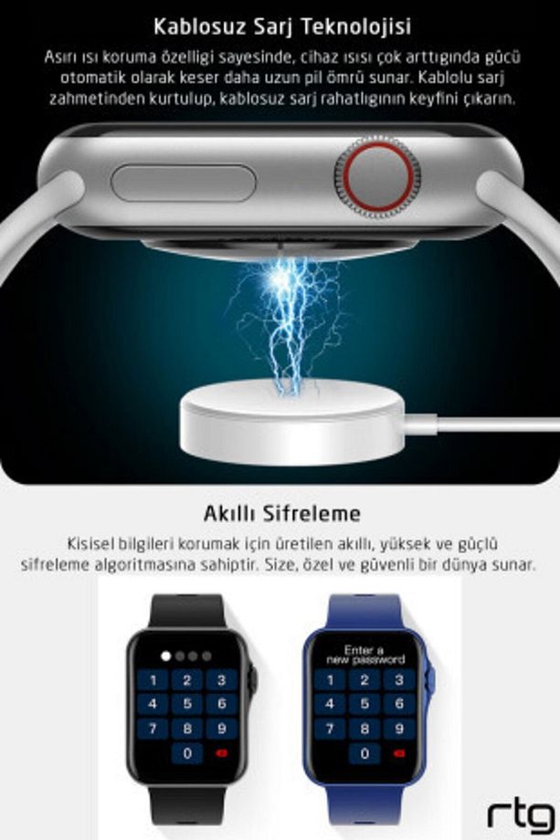 Akıllı Saat Iphone Ve Android Uyumlu 45 Mm Siri Gps Bluetooth Çağrı Pembe - 5