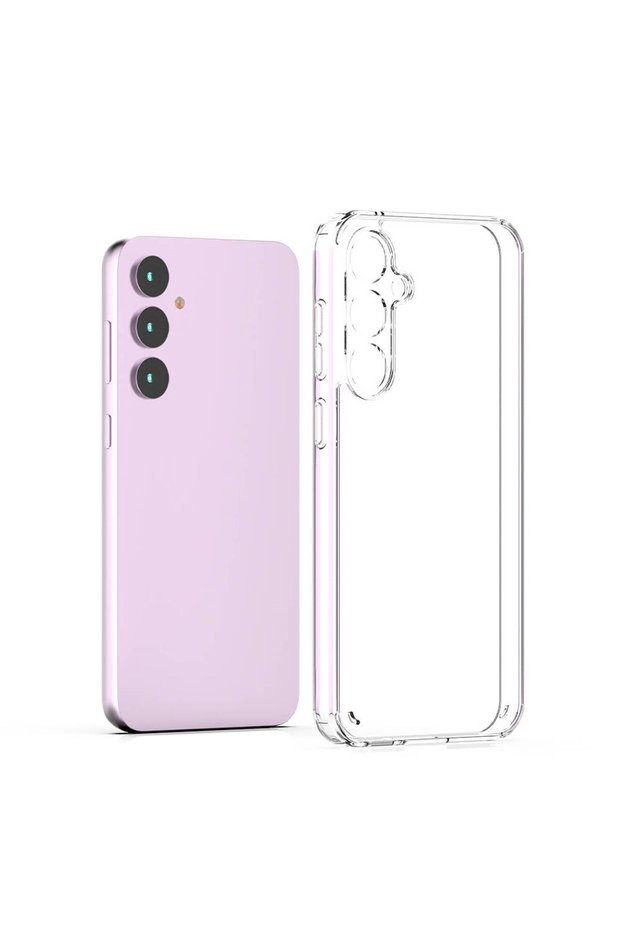 Case Compatible with Galaxy S23 Fe Transparent Z-Coss Glass Elegance Full Protection Back Cover Clear Color