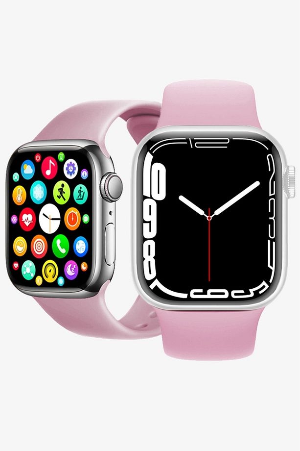 Akıllı Saat Iphone Ve Android Uyumlu 45 Mm Siri Gps Bluetooth Çağrı Pembe - 1