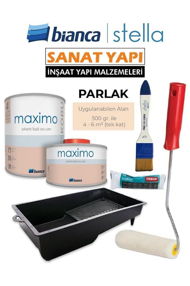 Maximo Sıvıcam Parlak +İpek fırça+Rulo+Tava+Dekor başlık - 1