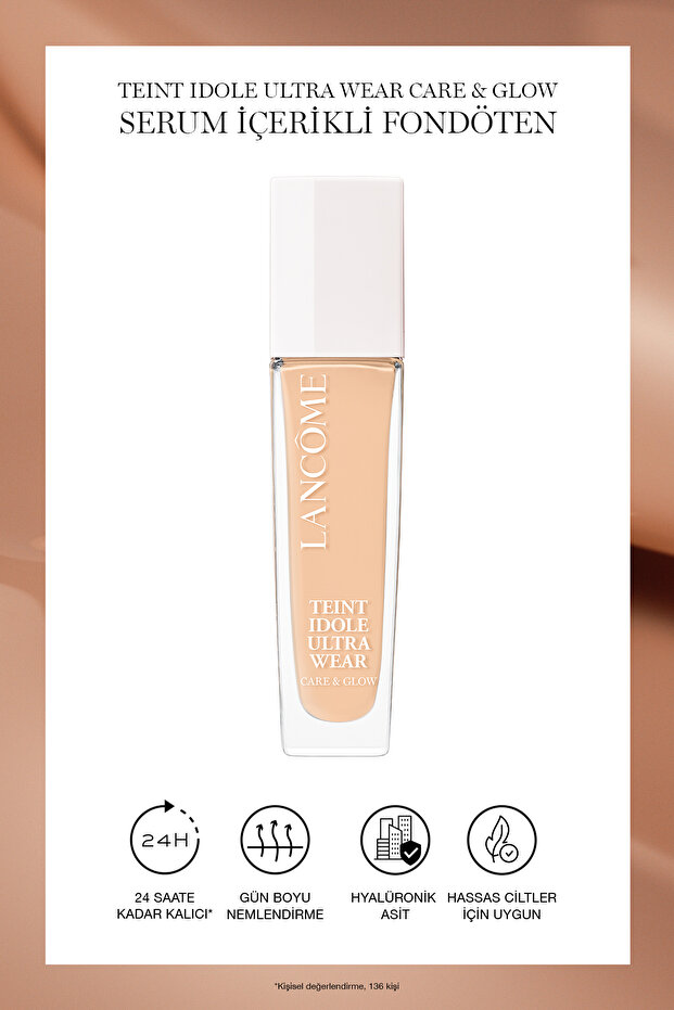 Lancome Teint Idole Ultra Wear Care & Glow Serum Içerikli Likit Fondöten 125w 3614273675857